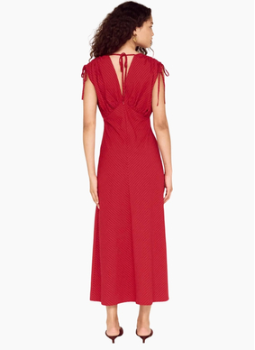 MinkPink Malia V-Neck Midi Dress - Berry