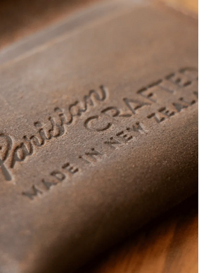 Parisian Leather Folded Card Wallet - Brown
