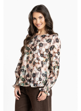 Seeking Lola Vienna Blouse - Blush Poppy