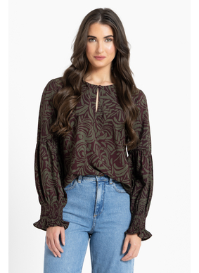 Seeking Lola Vienna Blouse - Olive Grove