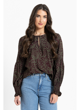 Seeking Lola Vienna Blouse - Olive Grove