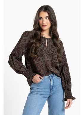Seeking Lola Vienna Blouse - Olive Grove