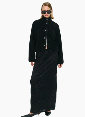 Staple the Label  Katya Crop Sherpa Jacket - Black