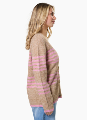 Stella + Gemma Stripe Cardigan - Desert Rose