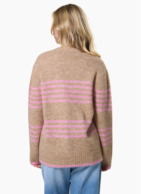 Stella + Gemma Stripe Cardigan - Desert Rose