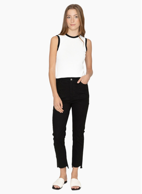 Two by Two KN1003 Cassia Top - White+Black Trim