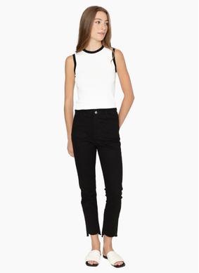 Two by Two KN1003 Cassia Top - White+Black Trim