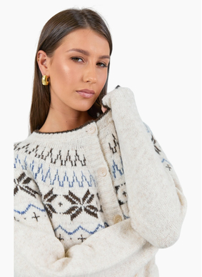 Among The Brave Shetland Oat Marle Fairisle Cardigan
