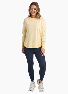 Foxwood Simplified Metalic Crew in Lemon/Pink