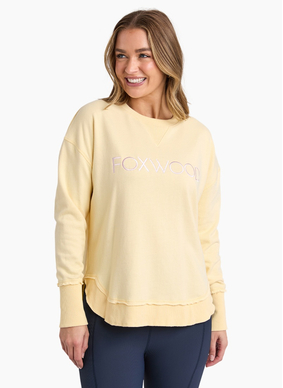 Foxwood Simplified Metalic Crew in Lemon/Pink