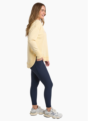 Foxwood Simplified Metalic Crew in Lemon/Pink
