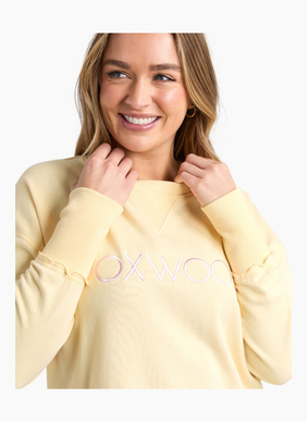 Foxwood Simplified Metalic Crew in Lemon/Pink