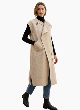 Grace & Harmony Scarlett Coat sleeveless Natural