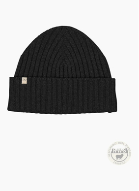 Just Another Fisherman Merino Skipper Beanie - Black