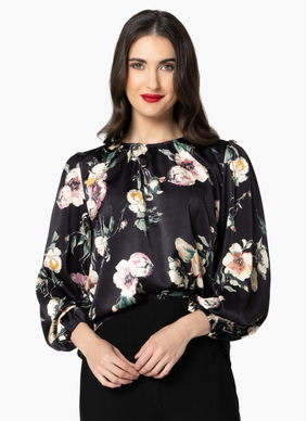 Leila + Luca LORENZA BLOUSE-INK BLOOM