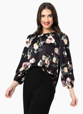 Leila + Luca LORENZA BLOUSE-INK BLOOM