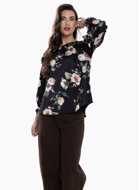 Leila + Luca LORENZA BLOUSE-INK BLOOM