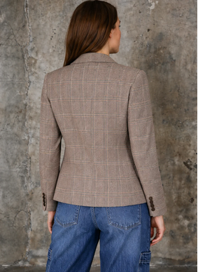 MOSS ABBEY BLAZER - Brown Plaid