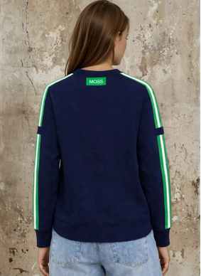 MOSS BIANCA Sweatshirt - Navy/Green