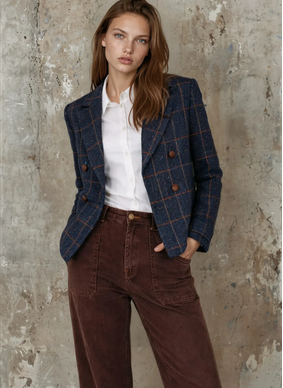 MOSS MATEO JACKET - NAVY PLAID