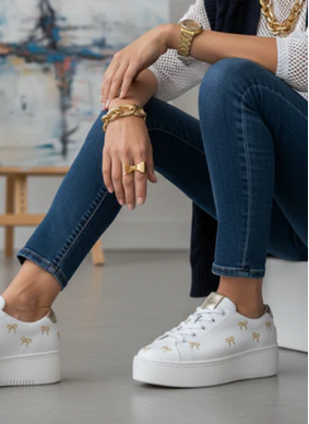 Minx LOVE KNOTS Sneaker - White/Gold