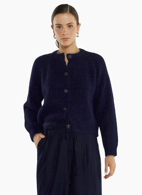 SASS POSIE FLUFFY CARDI-NAVY