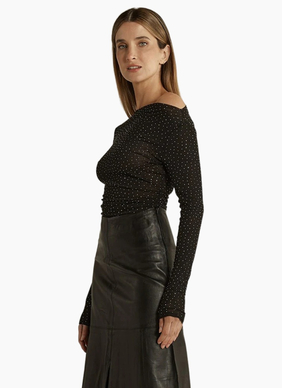 FATE + BECKER  Sora Studded Top Black