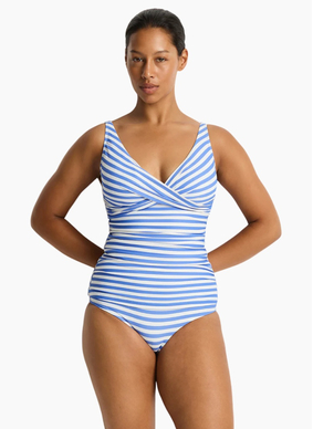 Sea Level Amour Cross Front Multifit Tankini with High Waisted Pant