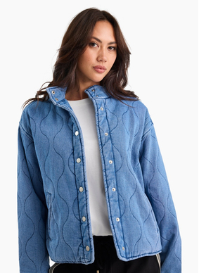 Stories Be Told Apex Storm Blue Denim Quilted Jacket