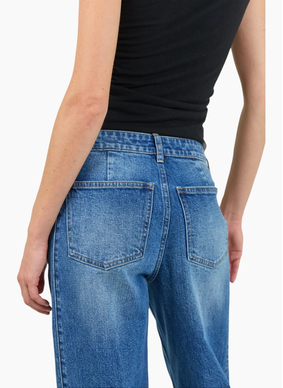 Stories Be Told Ironic Washed Blue Wide Leg Panelled Jeans