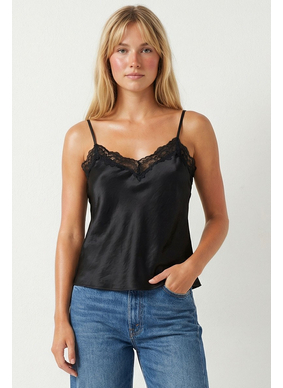 Ressi Classic Satin Lace Trim Cami