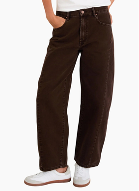 Among The Brave Varsity Chocolate Forward Seam Barrel Jeans
