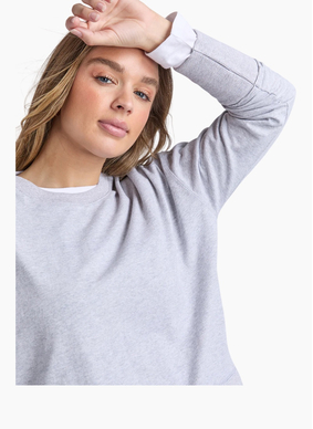 Foxwood Farrah Long Sleeve Top Grey Marle