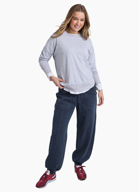 Foxwood Farrah Long Sleeve Top Grey Marle