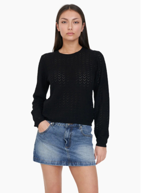HUFFER CRUISE L/S KNIT TOP BLACK