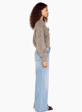 MinkPink Vera floral Applique knit - Grey