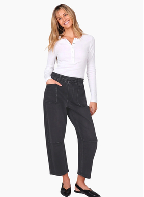 Monaco Leo Barrel Jeans - Black
