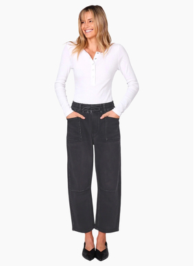 Monaco Leo Barrel Jeans - Black