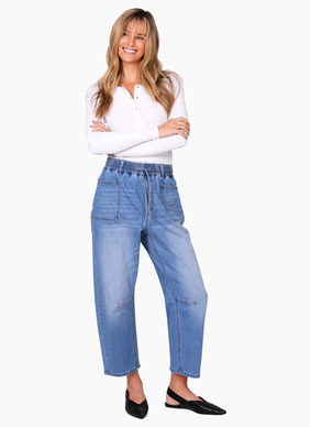 Monaco Leo Barrel Jeans - Blue