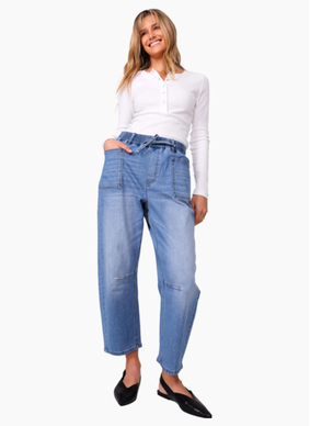 Monaco Leo Barrel Jeans - Blue