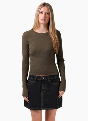 RPM Ribbed Knit Top - Olive