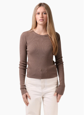 RPM Ribbed Knit Top - Taupe