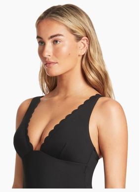 Sea Level Scallop Longline Tri One Piece