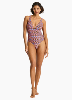 Sea Level Tessera Chain Link Longline One Piece