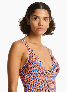 Sea Level Tessera Chain Link Longline One Piece