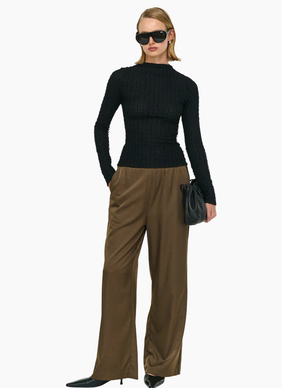Staple the Label Drew High Neck Top - Black