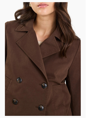 Stories Be Told Pathway Chocolate Cropped Trench