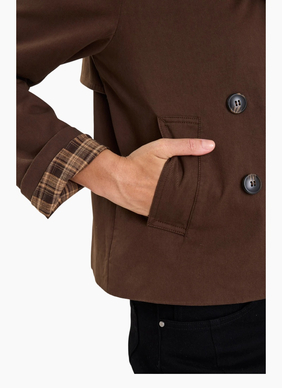 Stories Be Told Pathway Chocolate Cropped Trench