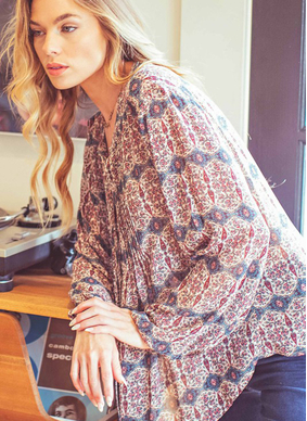 Halle Printed Chiffon Blouse