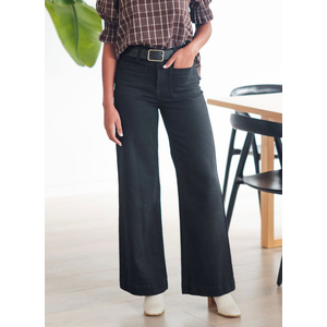 Among The Brave Zoey Black High Rise Wide Leg Pocket Jean